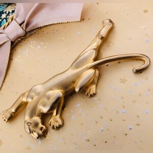 Vintage Brooch - Large Gold Ton Panther Signed By JJs 1986
